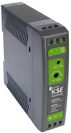 Zasilacz impulsowy KSE 02012P 230/ 12VDC 1,67A 20W na szynę DIN, Uzas: 85-264VAC, Ta70, 17000-1011
