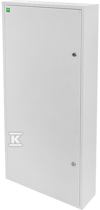 Металева накладна розподільча шафа із замком KRAFT 7x24 PE+N IP30