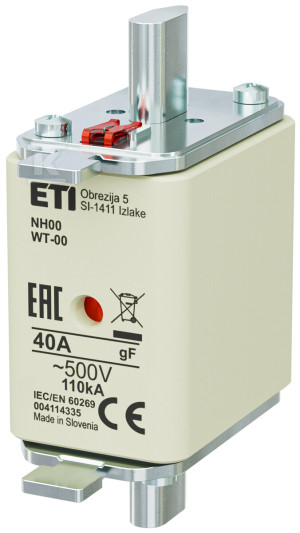 Вставка запобіжника - NH00/WT-00 gF 40A/500V - швидка