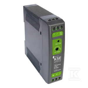 Zasilacz impulsowy KSE 01012P 230/ 12VDC 0.84A 9,6W na szynę DIN, Uzas: 85-264VAC, Ta70, 17000-1542