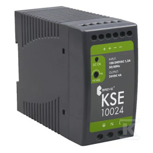 Імпульсний блок живлення KSE 10024P 230/ 24V DC 4A 96W на DIN-рейку, Вхід: 85-264VAC, Ta70, 17000-1544