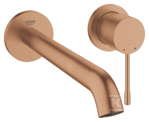 Bateria umywalkowa Grohe Essence 2-otworowa jednouchwytowa rozmiar L, brushed warm sunset, ogranicznik przepływu 5,7 l/min., regulowany perlator,