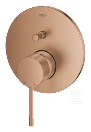 Bateria Essence jednouchwytowa do obsługi dwóch wyjść wody, brushed warm sunset, montaż ścienny podtynkowy, głowica Ceramiczna 46 mm, metalowa