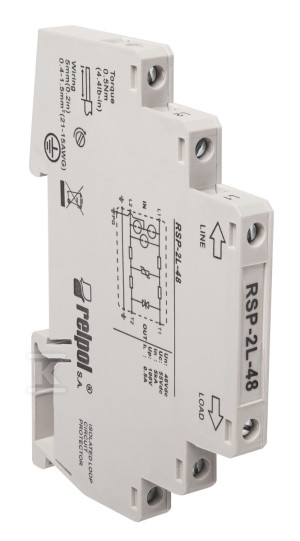 Ogranicznik przepięć DC do ochrony linii danych/sygnałowych, 48 V DC RSP-2L-48