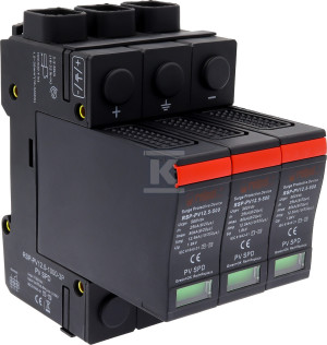 Обмежувач перенапруги тип T1+T2, 3 полюси, 1000 V DC, Imax: 80kA, In: 25kA, Iimp: 8 kA (10/350) RSP-PV12.5-1000-3P