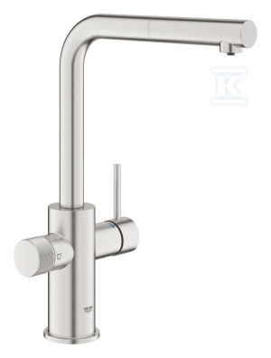 Bateria filtrująca Grohe Blue Pure Minta z wyciąganą, obracaną w zakresie 360° wylewką "L", stal nierdzewna