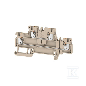 Zacisk modułowy wielorzędowy, PUSH IN, Ciemnobeżowy, 1.5 mm2, 500 V, liczba przyłączeń: 4, liczba poziomów: 2, TS 35, V-0, A2T 1.5