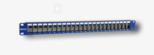 Panel 19" 24xRJ45 UTP (1U) do gniazd beznarzędziowych, nieekranowany, nieuzbrojony, niebieski, z kolorowymi oznacznikami