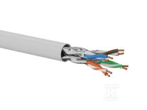 Kabel U/FTP kat.6A, teleinformatyczny, LSOH, B2ca "FireHardy" 4x2x23 AWG, 10Gb/s, 700 MHz, gwarancja 25 lat, certyfikat INTERTEK ETL, szary, 500m -