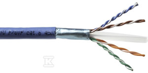 Kabel teleinformatyczny, FTP (F/UTP) kat.6 450 MHz, drut 4x2x23AWG, PVC
