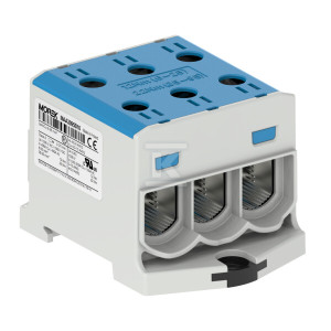 Złączka OTL95-3 niebieski 3xAl/Cu 6-95mm2 1000V AC/1500V DC, zacisk uniwersalny