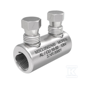 Złączka śrubowa MSCL50 Al/Cu 10-50mm2 12kV, 2x śruba aluminiowa zrywalna