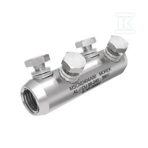 Złączka śrubowa MSCM240 Al/Cu 95-240mm2 36kV, 4x śruba aluminiowa zrywalna