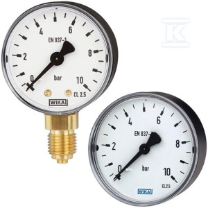 Manometr z rurką Bourdona 111.12, fi 40 mm, 0-10 bar, G 1/8 B, przyłącze tylne centryczne