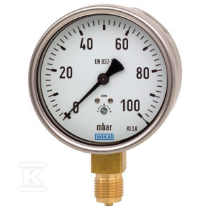 Manometr puszkowy 612.20 Obudowa ze stali nierdzewnej, 0 kPa…25 kPa, M20 x 1,5, fi 100mm