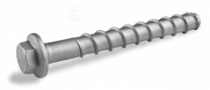 Wkręt do betonu hartowany indukcyjnie, M10 12,4x120 mm, łeb heksagonalny z kołnierzem, ocynk płatkowy, R-HLX