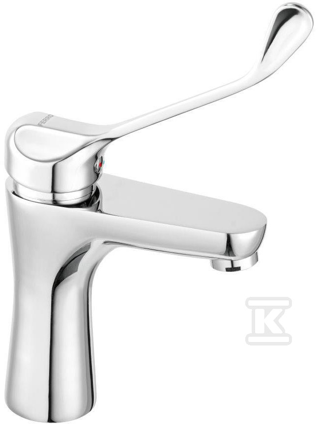 Bateria umywalkowa ALGEO MEDICO stojąca, korek automatyczny z tworzywa, chrom
