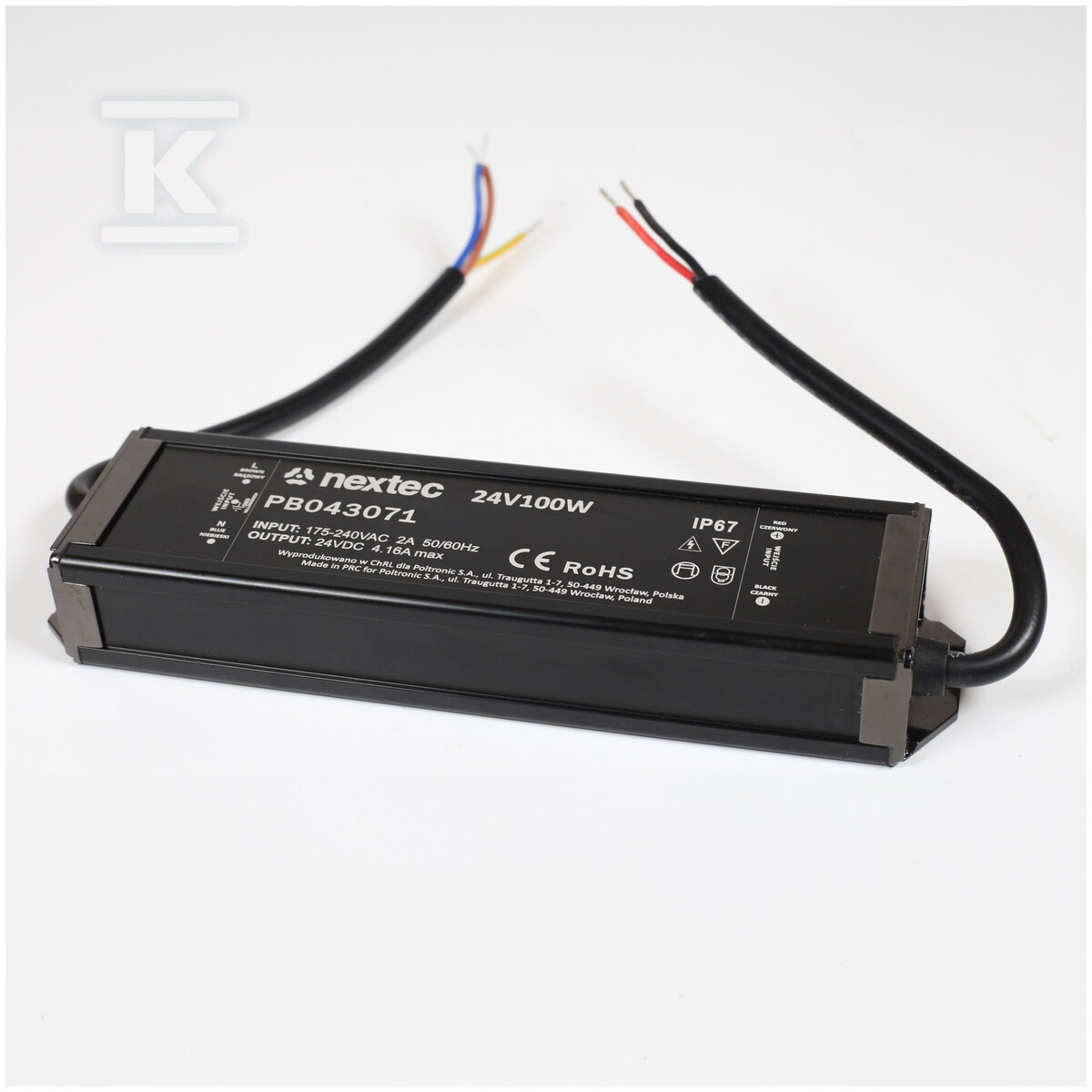 Водонепроникний блок живлення, LLG 24V / IP67 / 4,16A / 100W
