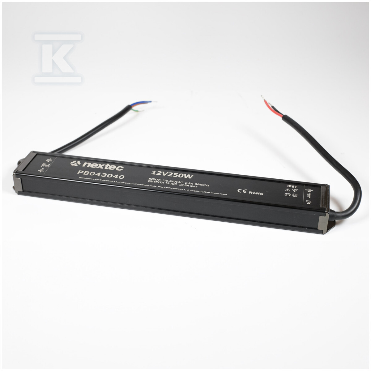 Водонепроникний блок живлення, LLG 12V / IP67 / 20,8A / 250W