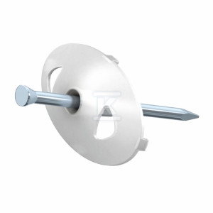 Dysk z gwoździem do mocowania kabli KG008-6, wymiar gwożdzia 3x60mm, kolor: biały