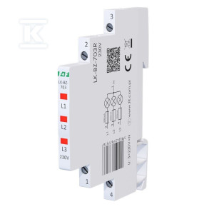 Контрольна лампа живлення з захистом LK-BZ-703R 1/3S 3X230V 3xLED ЧЕРВОНА
