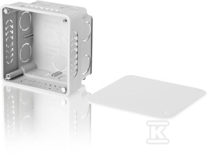 Підрозетник розгалужувальний потайний з кришкою, 80x80x50 мм, сірий E140