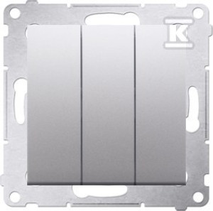 Łącznik potrójny (moduł) 10AX, 250V~, szybkozłącza Simon54 srebrny mat