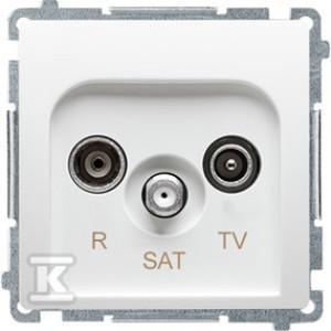 Gniazdo RTV-SAT przelotowe 10db MZAR-SAT10/P.01/11. Basic moduł biały
