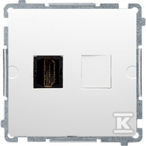 Gniazdo HDMI pojedyncze (moduł), biały, BASIC MODUŁ + Ramka pojedyncza BMR1/11 Basic moduł biały