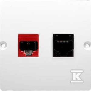 Комп'ютерна розетка RJ45 кат.5e + телефонна RJ12 (модуль), Basic модуль білі