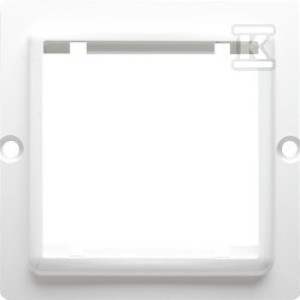 Adapter (przejściówka) na osprzęt standardu 45 x 45 mm. Montaż do puszki na łapki i wkręty, biały