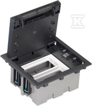 Підлогова коробка 2-модульна, 4-кратна K45, глиб. 93mm + SM202/9, графіт Connect