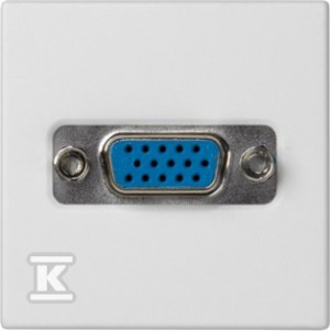 Płytka K45 złącza VGA (D-Sub 15) 45x45mm + wkład, zaciski śrubowe, biały