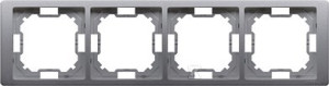 Рамка 4-кратна - універсальна горизонтальна та вертикальна, сталь inox, BASIC NEOS