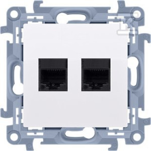 Gniazdo komputerowe podwójne RJ45 kategoria 6 (moduł), biały Simon10