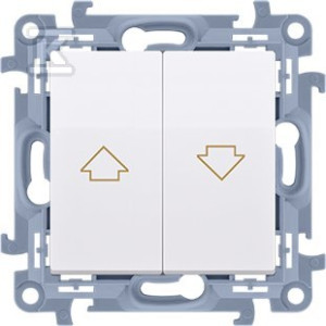 Кнопка для жалюзі (модуль) 10 A, 250 V~, гвинтові клеми, білий Simon10