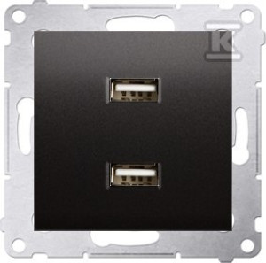 Ładowarka 2 x USB (moduł), 2.1 A, 5V DC, 230V, antracyt Simon54