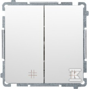 Łącznik krzyżowy podwójny (moduł) 10AX, 250V~, szybkozłącza, biały, BASIC MODUŁ