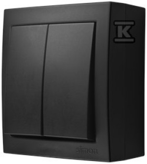Łącznik świecznikowy natynkowy, IP44, 10 AX, 250 V~, zaciski śrubowe, czarny, AQUACLICK