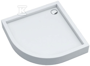 Brodzik akrylowy "Medium" zintegrowany z podbudową Stabilsound Plus oraz przeciągniętym panelem Smooth White 90x90x16 cm R55 półokrągły