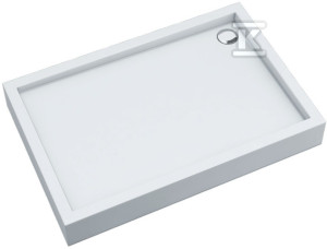 Brodzik akrylowy "Medium" zintegrowany z podbudową Stabilsound Plus oraz przeciągniętym panelem Smooth White 90x100x16 cm prostokątny
