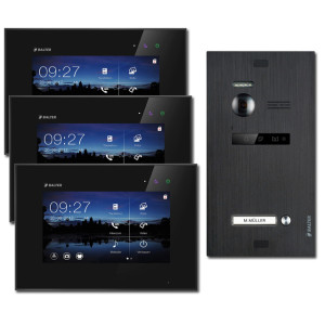 BALTER EVO Video Türsprechanlage 2-Draht BUS mit 3 x 7" Display und 150° für 1-Familienhaus
