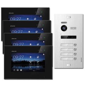 Video Türsprechanlage BALTER EVO 2-Draht BUS mit 4 x 7" Display und 150° für 4-Familienhaus