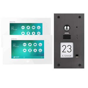 Video Türsprechanlage BALTER 2-Draht BUS mit 2 x 7" Display und 170° für 1-Familienhaus