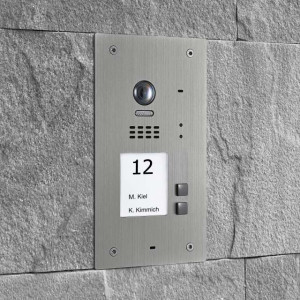Balter Video Türsprechanlage 2-Draht Edelstahl RFID Außenstation 2-Familienhaus, 170 Grad