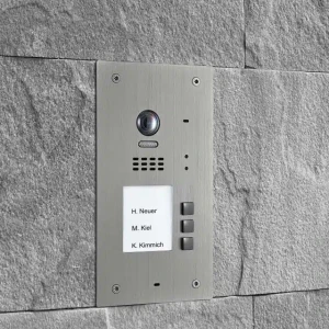 Balter Video Türsprechanlage 2-Draht Edelstahl RFID Außenstation 3-Familienhaus, 170 Grad