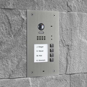 Balter Video Türsprechanlage 2-Draht Edelstahl RFID Außenstation 4-Familienhaus, 170 Grad