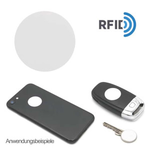 RFID Chip Sticker Aufkleber Selbstklebend für GOLIATH RFID Außenstationen, rund 23 mm, weiß