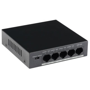 GOLIATH 4-Port PoE Switch + 1-Port Gigabit Uplink, RJ45 10/100Mbps, Max 30W/Port, Gesamtleistung 58W