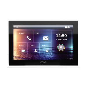 GOLIATH Hybrid IP Video Türsprechanlage | 10 Zoll HD Monitor | Smartphone App | 8GB + PoE | Schwarz